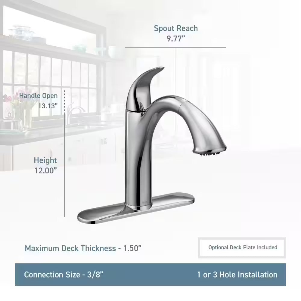 MOEN Camerist Single-Handle Pull-Out Sprayer Kitchen Faucet in Chrome