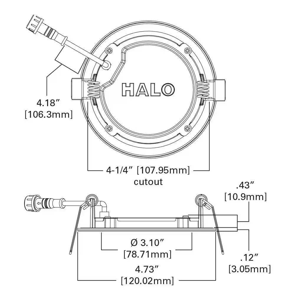 HALO HOME HLB4 Series 4 in. 2700K-5000K Tunable CCT Smart Integrated LED White Recessed Light, Round Trim (1-Qty)