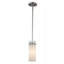 Bel Air Lighting Crosby 1-Light Brushed Nickel Hanging Mini Kitchen Pendant Light Light with Frosted Glass Shade