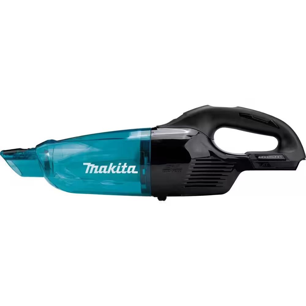 Makita 18V LXT Lithium-Ion Brushless Cordless 3-Speed Vacuum (Tool-Only) with Black Cyclonic Vacuum Attachment with Lock