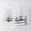 JONATHAN Y Fairfax 14.25 in. 2-Light Chrome Metal/Frosted Glass Contemporary Glam LED Vanity Light