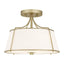 Home Decorators Collection Charleston Park 13 in. 3-Light Brushed Gold Semi-Flush Mount