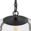 Home Decorators Collection Desmond 12 in. 1-Light Modern Black Hanging Pendant Light with Smoke Seeded Glass Shade