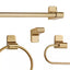Globe Electric Positano 4-Piece Bath Hardware Set with Towel Bar, Towel Ring, Robe Hook, and Toilet Paper Holder in Matte Brass