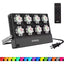 SANSI 50-Watt Black RGB Color Changing Outdoor Integrated LED Flood Light with Remote Control