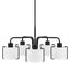 Home Decorators Collection Brookley 5-Light Matte Black Chandelier with White Fabric Shades