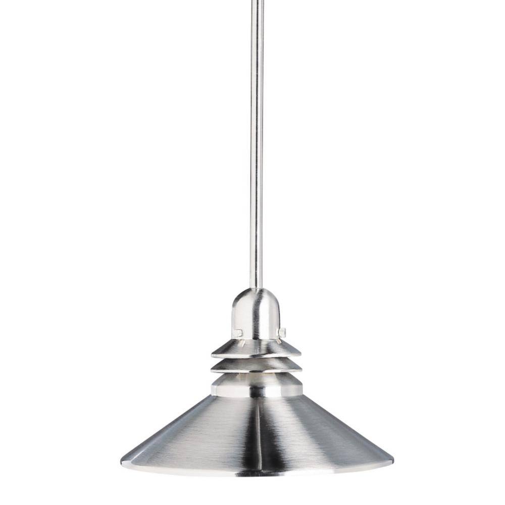 KICHLER Grenoble 1-Light Brushed Nickel Contemporary Kitchen Mini Pendant Hanging Light