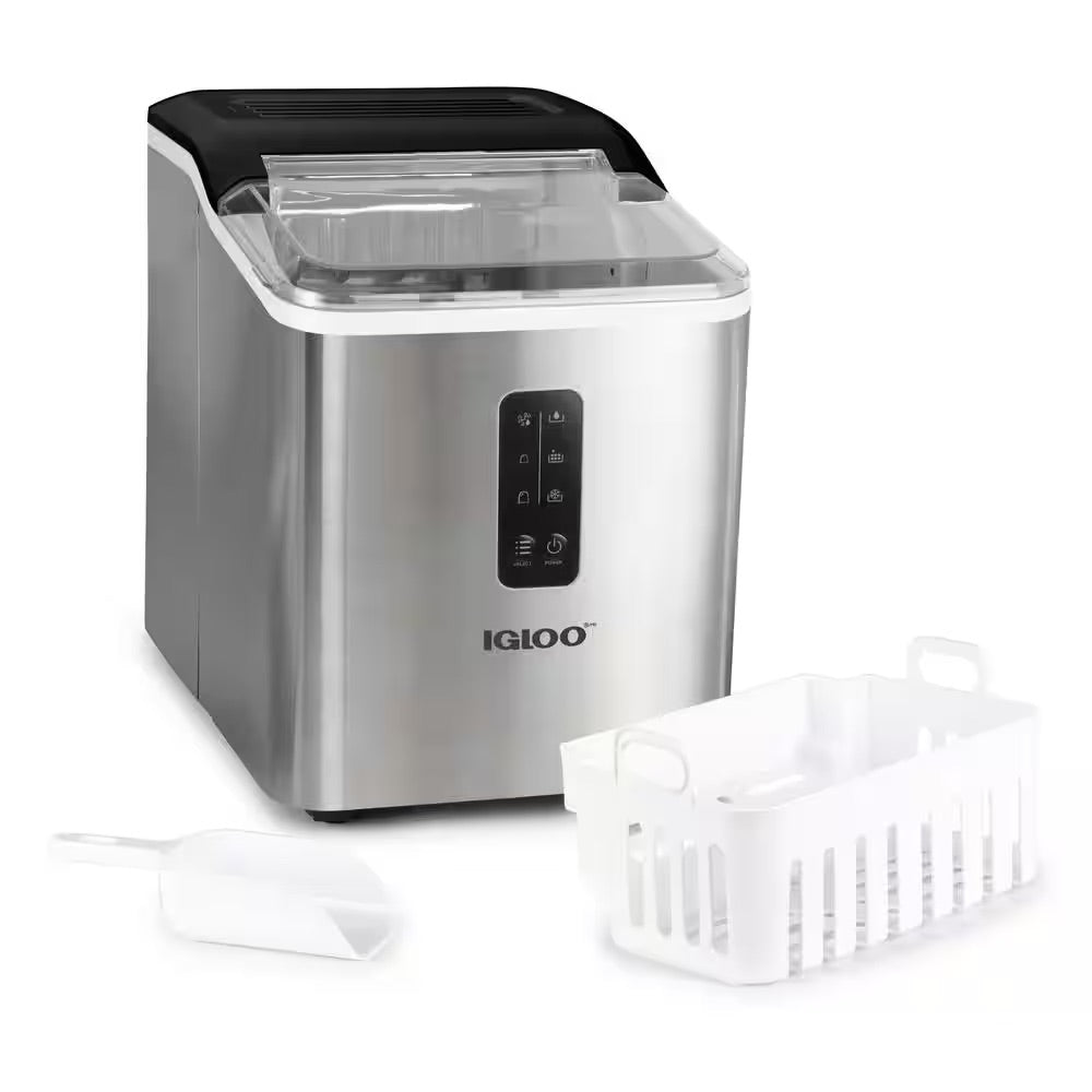 IGLOO 26 lb. Portable Ice Maker in Stainless Steel