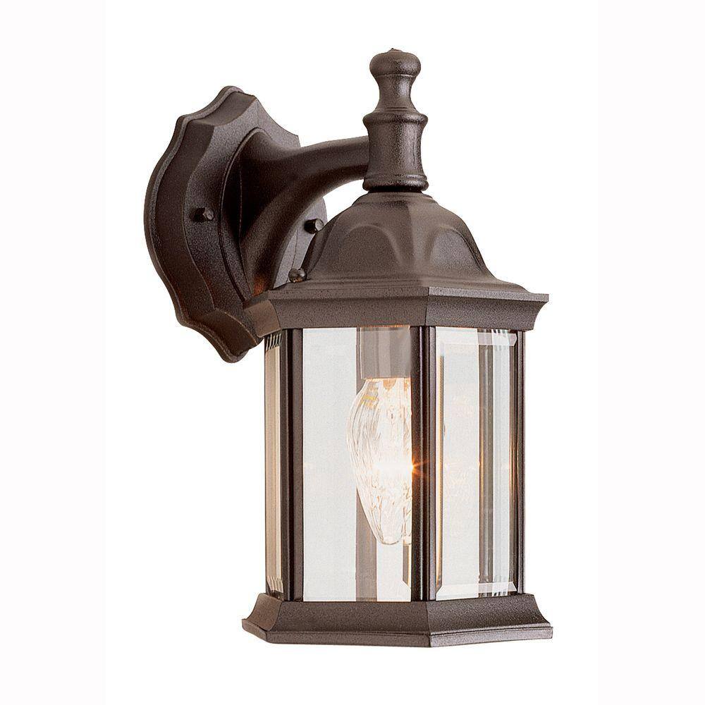 Bel Air Lighting Cumberland 1-Light Rust Outdoor Wall Light Coach Lantern with Clear Glass