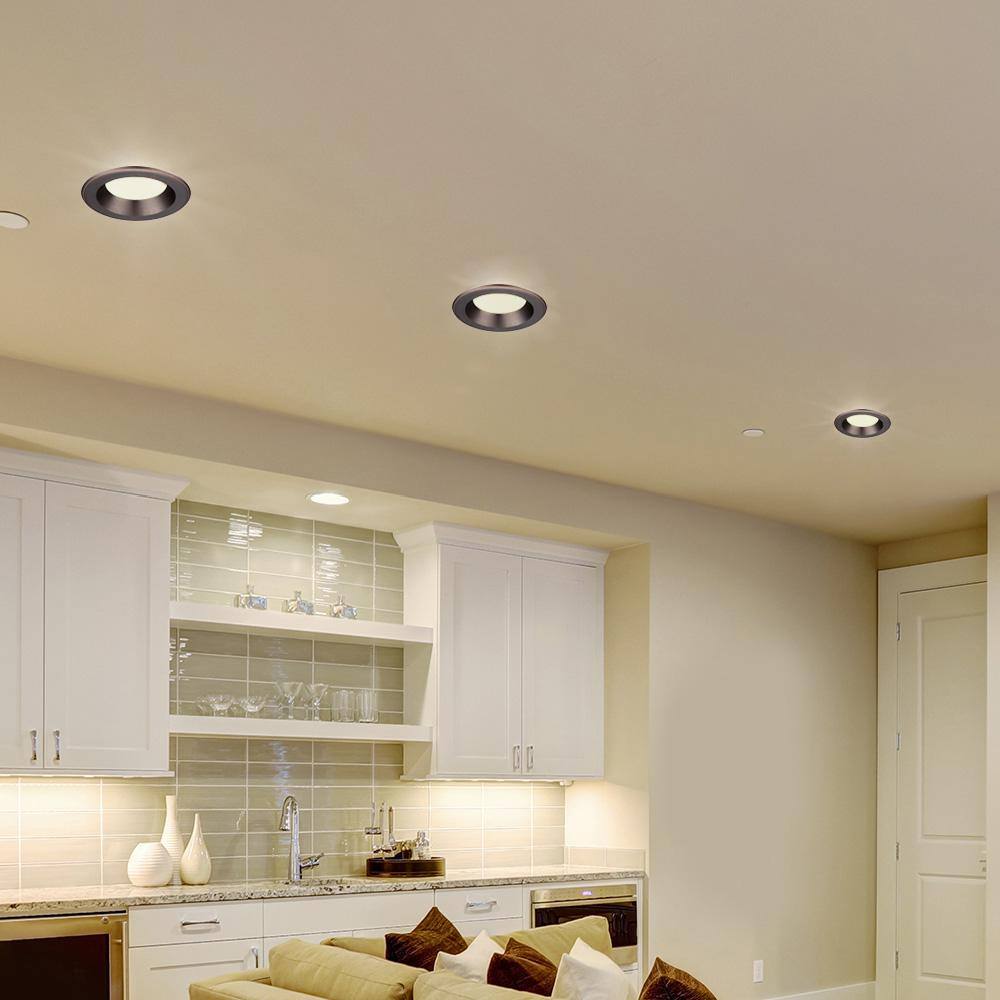 EnviroLite 5 in./6 in. 3000K Soft White Integrated LED Recessed CEC-T20 Baffle Trim in Bronze