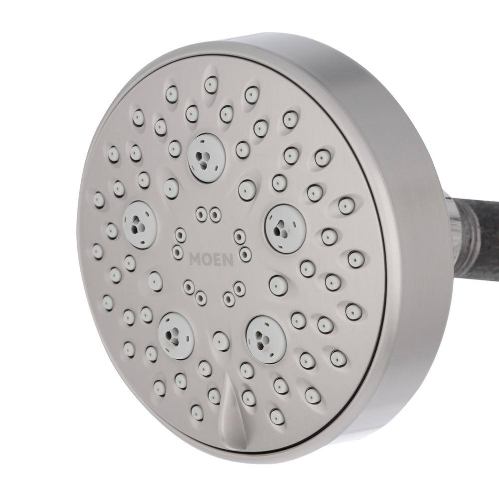 MOEN Avira 4-Spray 4.1 in. Single Wall Mount Fixed Shower Head in Spot Resist Brushed Nickel