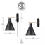 Globe Electric Tristan 4.8 in. Matte Black Plug-In or Hardwire Sconce with Faux Walnut Accent, Black Fabric Cord