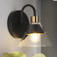 Uolfin Modern Black Bathroom Vanity Light, 1-Light Brass Bell Wall Sconce Light with Double Shades