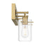 Hampton Bay Regan 21 in. 3-Light Brushed Gold Vanity Light with Clear Glass Shades