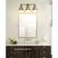 JAZAVA Modern 21.6 in. 3-Light Brass Bathroom Light Fixtures Vanity Light with Metal Shade