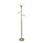 Elegant Designs 71 in. 3-Light Antique Brass Floor Lamp with Scalloped Glass Shades
