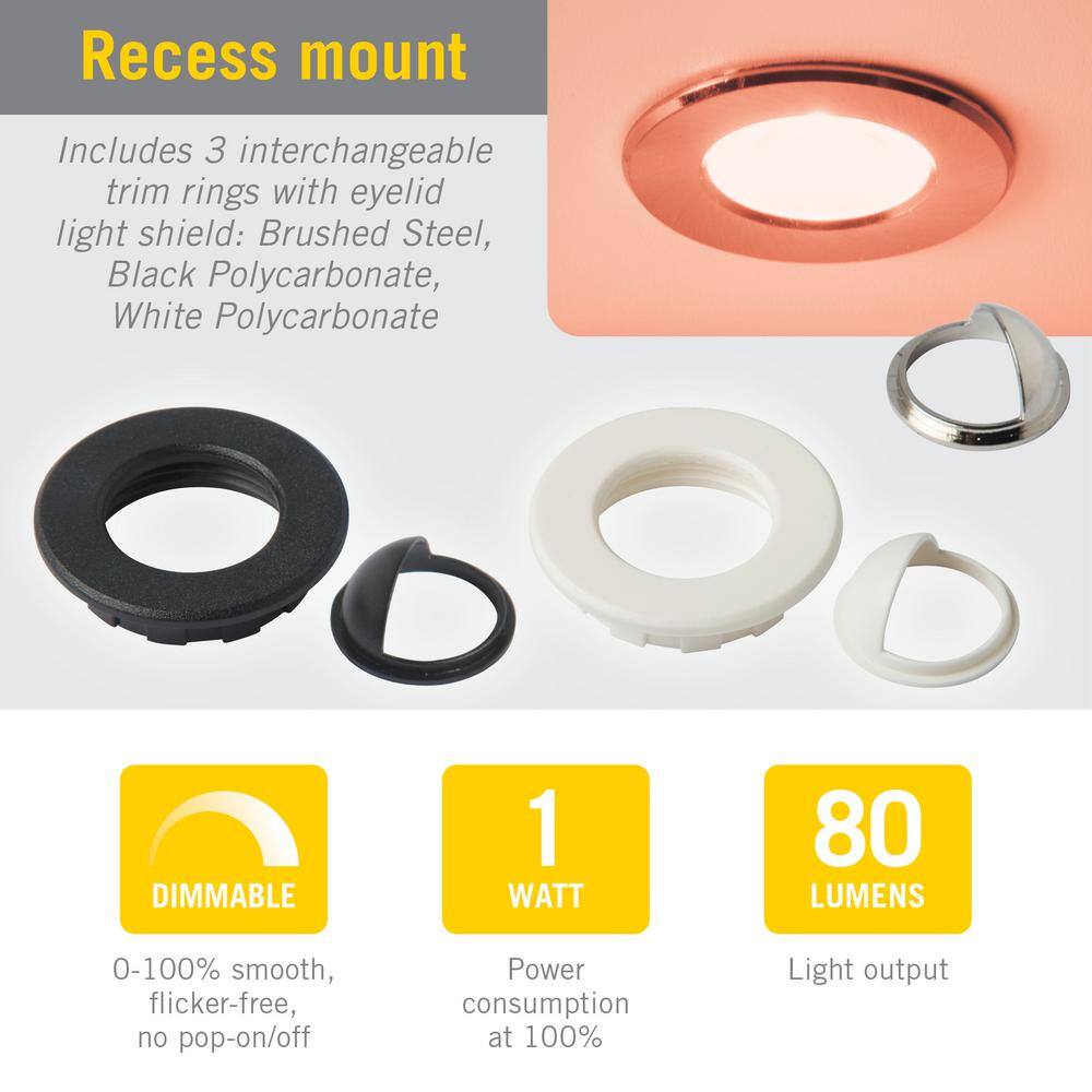 Armacost Lighting Multi-Color RGB Mini Recessed LED Puck Light - Indoor/Outdoor