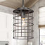 LNC 1-Light Farmhouse Industrial Rustic Gray Mini Pendant Modern Cage Foyer Hall Island Bar Pendant Light