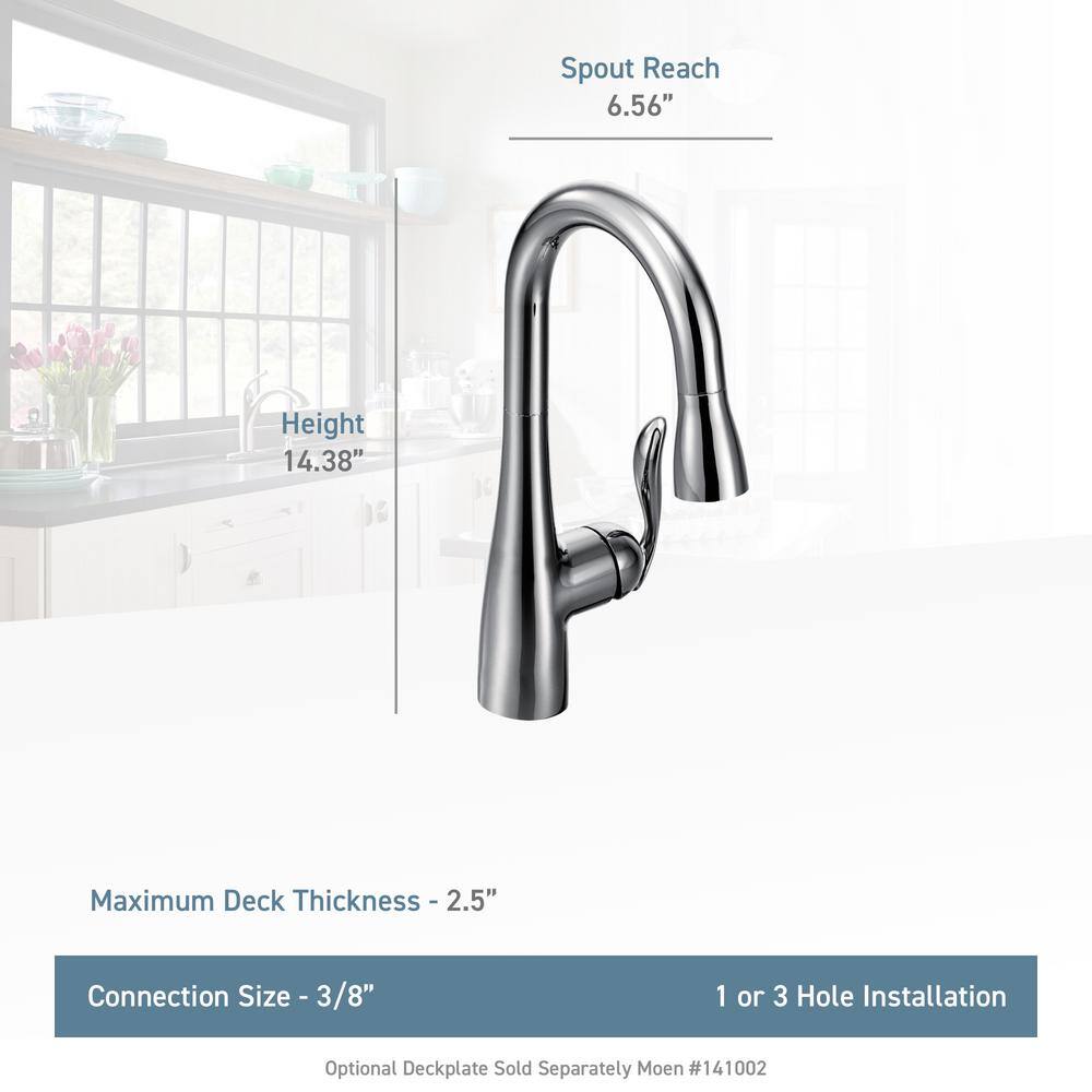 MOEN Arbor Single-Handle Pull-Down Sprayer Bar Faucet with Reflex and Power Clean in Oil Rubbed Bronze