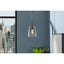 Home Decorators Collection Desmond 7 in. 1-Light Modern Black Hanging Mini Pendant Light with Smoke Seeded Glass Shade