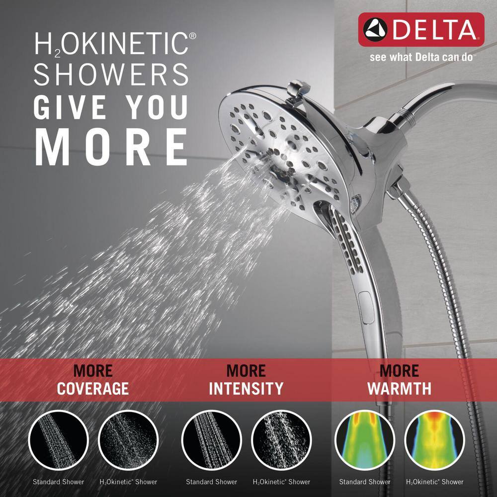 Delta In2ition 5-Spray Patterns 2.5 GPM 6.25 in. Wall Mount Dual Shower Heads in Chrome
