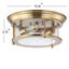 JONATHAN Y Lauren Brass Gold 13.25 in. Metal/Glass LED Flushmount
