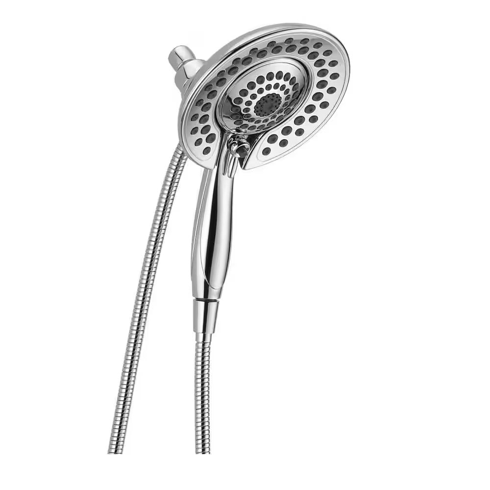 Delta In2ition 5-Spray Patterns 1.75 GPM 6.81 in. Wall Mount Dual Shower Heads in Lumicoat Chrome