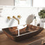 Tahanbath Double Handle Wall Mount Bathroom Faucet in Brushed Gold