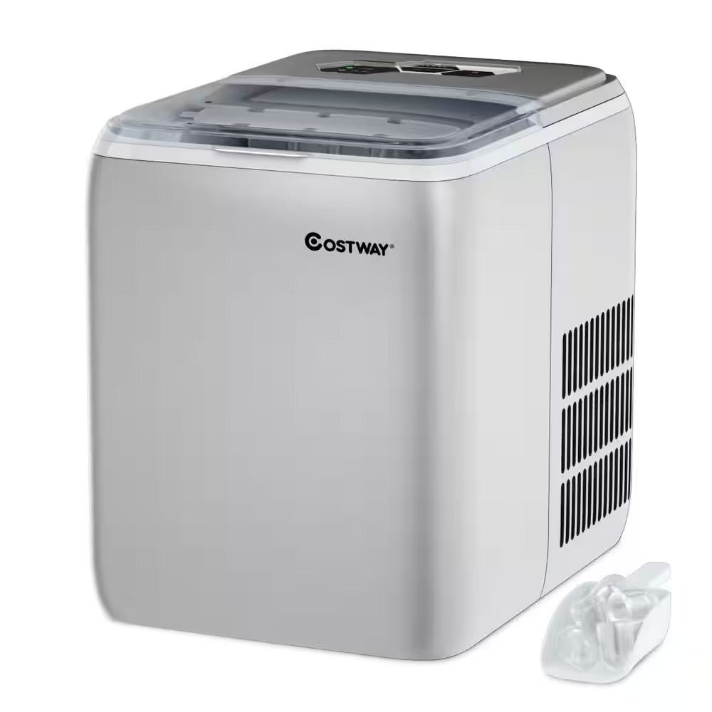 Costway 44 lbs. Portable Ice Maker in Silver