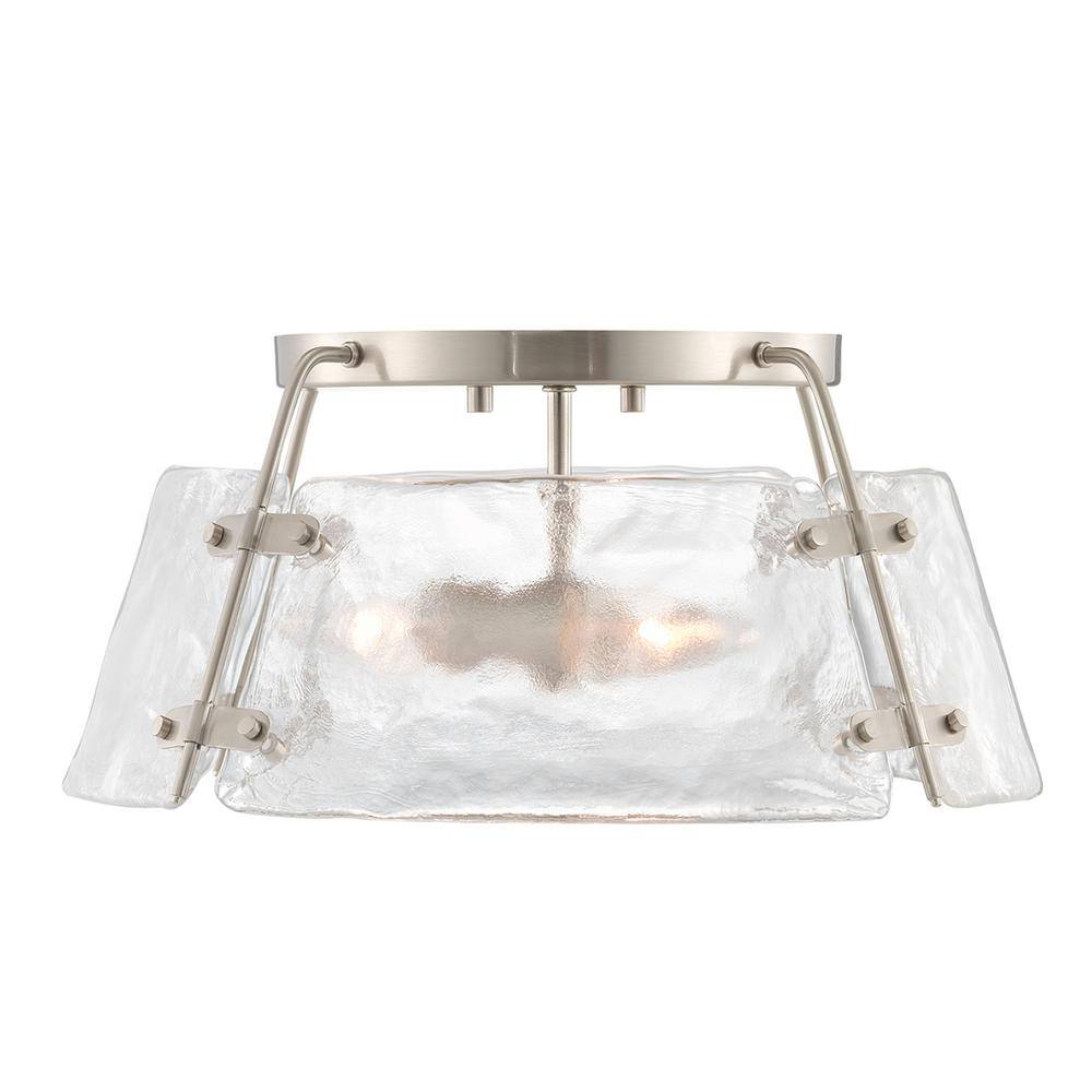 Home Decorators Collection Archdale 16 in. 3-Light Brushed Nickel Flush Mount