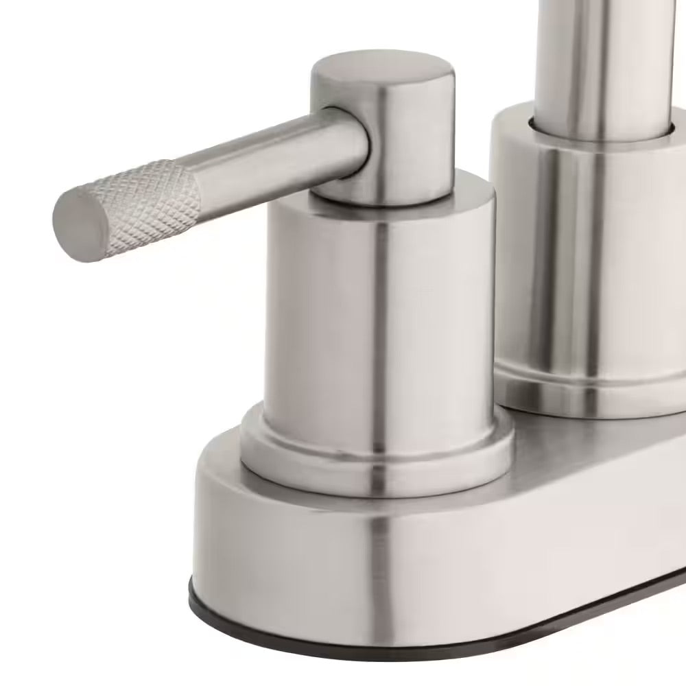 Glacier Bay Axel 4 in. Centerset 2-Handle High-Arc Bathroom Faucet in Brushed Nickel