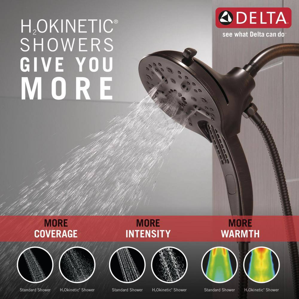 Delta In2ition 5-Spray Patterns 2.5 GPM 6.25 in. Wall Mount Dual Shower Heads in Venetian Bronze