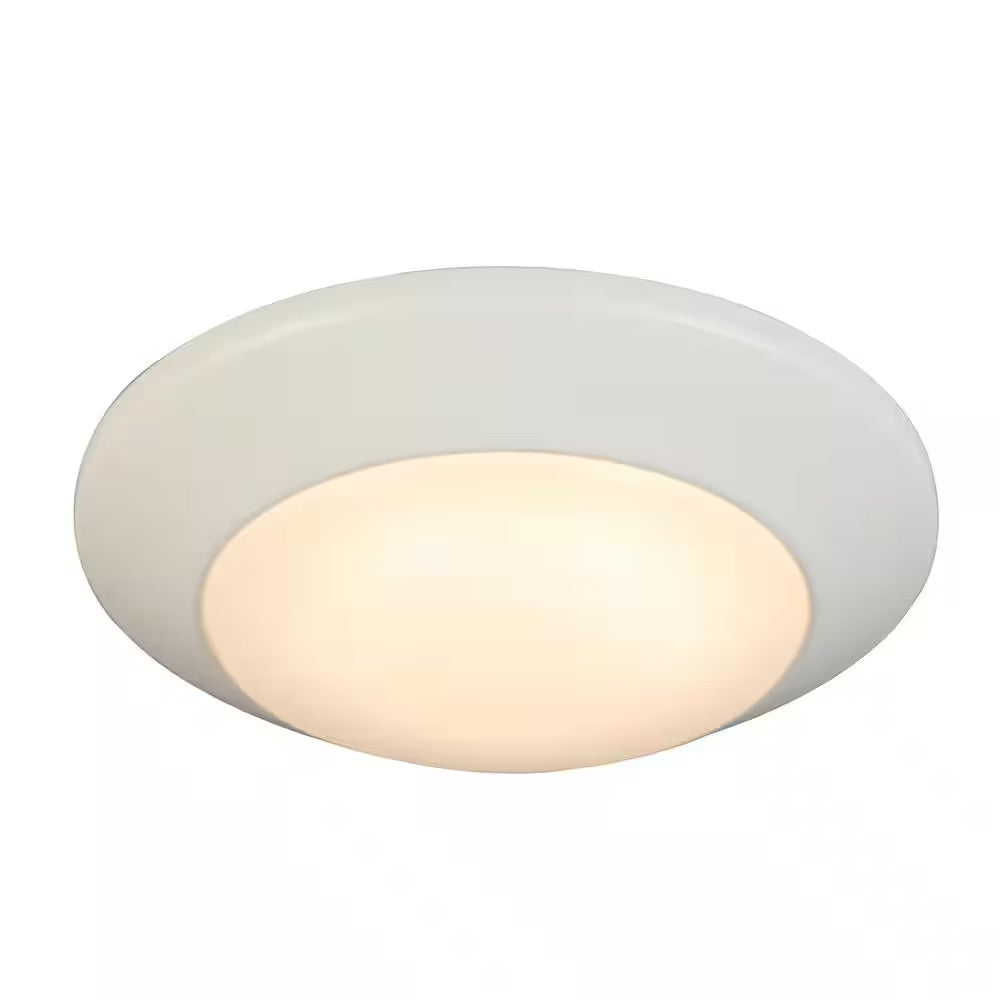 Commercial Electric 7 in. White LED Flush Mount (2-Pack)