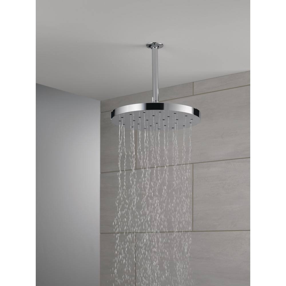Delta 1-Spray Patterns 1.75 GPM 12 in. Wall Mount Fixed Shower Head with H2Okinetic in Lumicoat Chrome