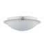 Bel Air Lighting Neptune 12 in. 2-Light Brushed Nickel Flush Mount Kitchen Ceiling Light Fixture with Frosted Glass Shade