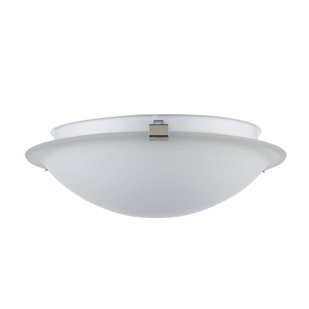 Bel Air Lighting Neptune 12 in. 2-Light Brushed Nickel Flush Mount Kitchen Ceiling Light Fixture with Frosted Glass Shade