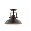 Hampton Bay Wilhelm 12 in. 1-Light Bronze Farmhouse Semi-Flush Mount Kitchen Ceiling Light Fixture