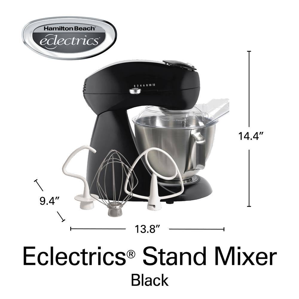 Hamilton Beach Eclectrics 4.5 Qt. 12-Speed Black All-Metal Stand Mixer