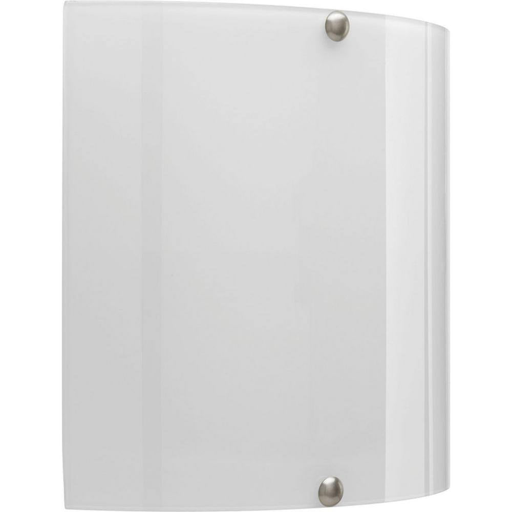 Progress Lighting 1-Light White Integrated LED Wall Sconce with White Glass