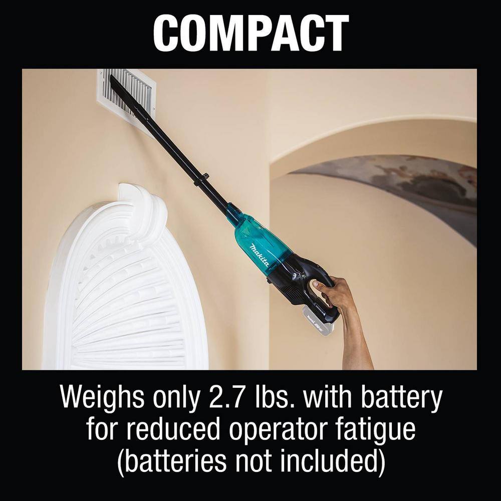 Makita 18V LXT Brushless Vacuum with White Cyclonic Vacuum Attachment w/Lock and Reusable Stick Vacuum Filter