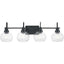Home Decorators Collection Halyn 31.375 in. 4-Light Matte Black Bathroom Vanity Light with Clear Glass Shades