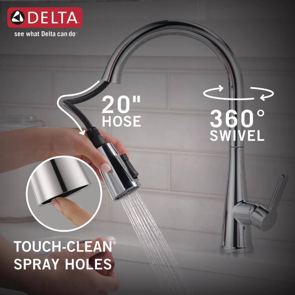 Delta Greydon Single-Handle Pull Down Sprayer Kitchen Faucet with ShieldSpray and Soap Dispenser in Polished Chrome