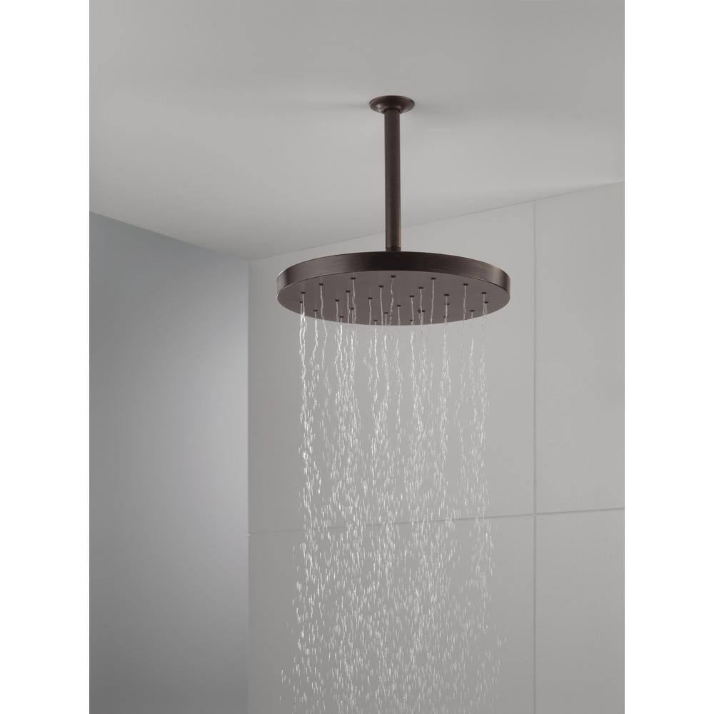 Delta 1-Spray Patterns 1.75 GPM 12 in. Wall Mount Fixed Shower Head with H2Okinetic in Venetian Bronze