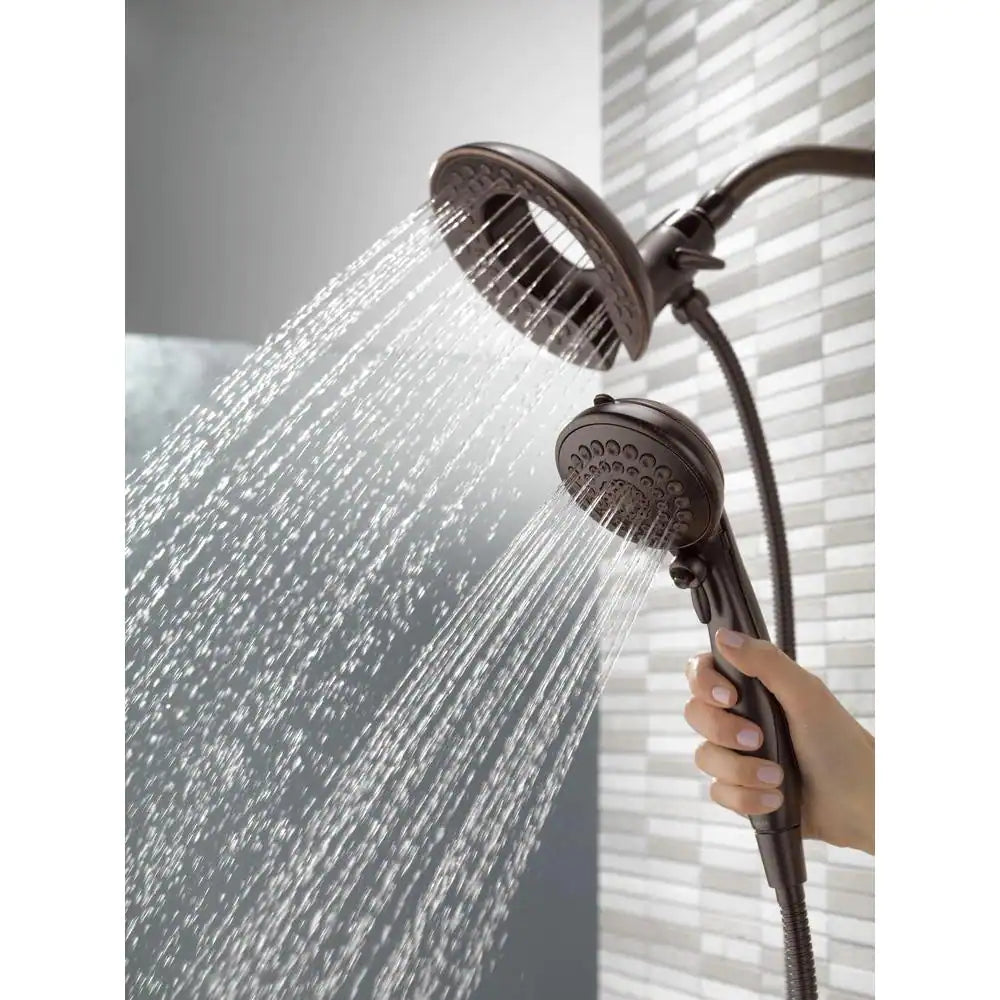Delta In2ition Two-in-One 5-Spray 6.8 in. Dual Wall Mount Fixed and Handheld Shower Head in Venetian Bronze