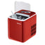 Costway 10.5 in. 44 lbs./24-Hour Portable Ice Maker Self-Clean with Scoop in Red
