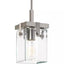 Progress Lighting Glayse Collection 6-1/2 in. 1-Light Brushed Nickel Clear Glass Modern Luxury Mini-Pendant Kitchen Light