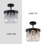 SILJOY 10 in. 3-Light Modern Black Chandelier Crystal Pendant Lighting