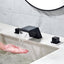 UKISHIRO 8 in. Widespread 2-Handle Low-Arc Bathroom Faucet in Spot Defense Matte Black