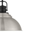 Home Decorators Collection Shelston 16 in. 1-Light Brushed Nickel Farmhouse Hanging Kitchen Pendant Light with Metal Shade