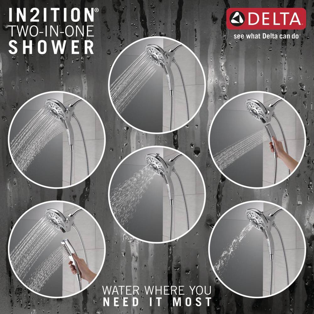 Delta In2ition 5-Spray Patterns 2.5 GPM 6.25 in. Wall Mount Dual Shower Heads in Chrome